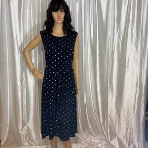 Charter Club black & white dot dress Large